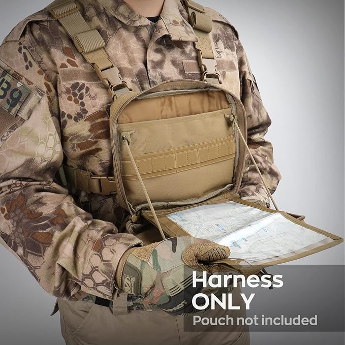 WYNEX Tactical Large Admin Pouch of Double Layer Design, Molle EDC EMT Utility Pouch with Map Sleeve Modular Tool Pouch Large Capacity Flag Patch Included