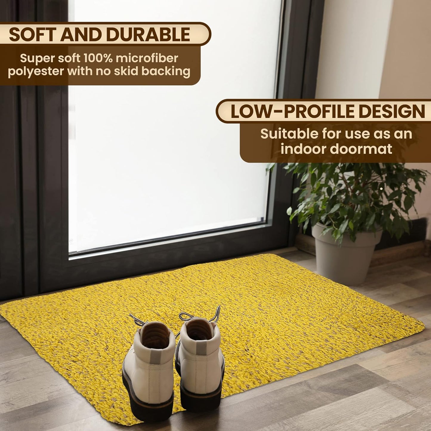 Premium Microfiber Indoor Door Mat – 36"x72" Washable Entry Mat, Non-Slip, Waterproof Backing, Super Absorbent, Low Profile Entryway Doormat for Indoor Entrance