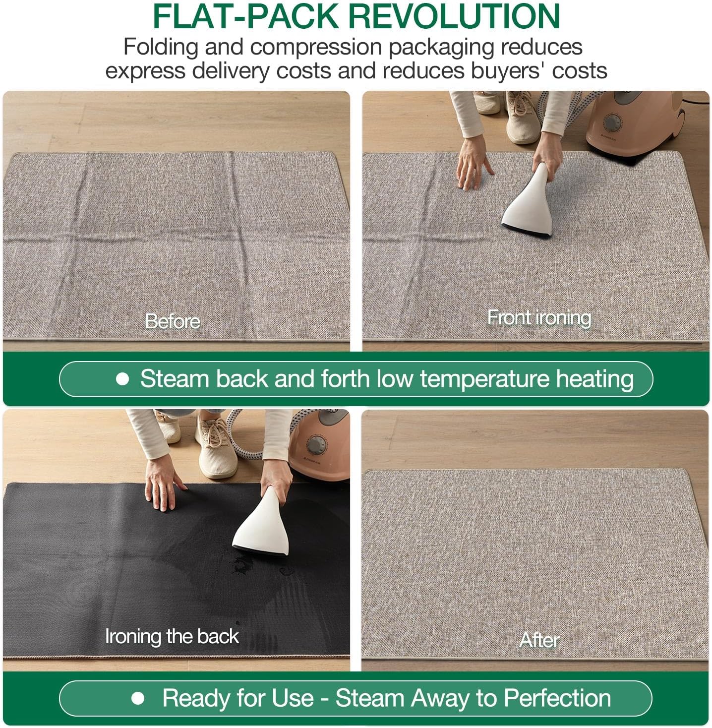 LUMI Indoor Door Mat 32"x47", Ultra Thin Low Profile Non-Slip Doormat for Home Entrance, Absorbent & Stain-Resistant Welcome Mats, Washable Entryway Mat for Front Door, Patio, Porch, Khaki