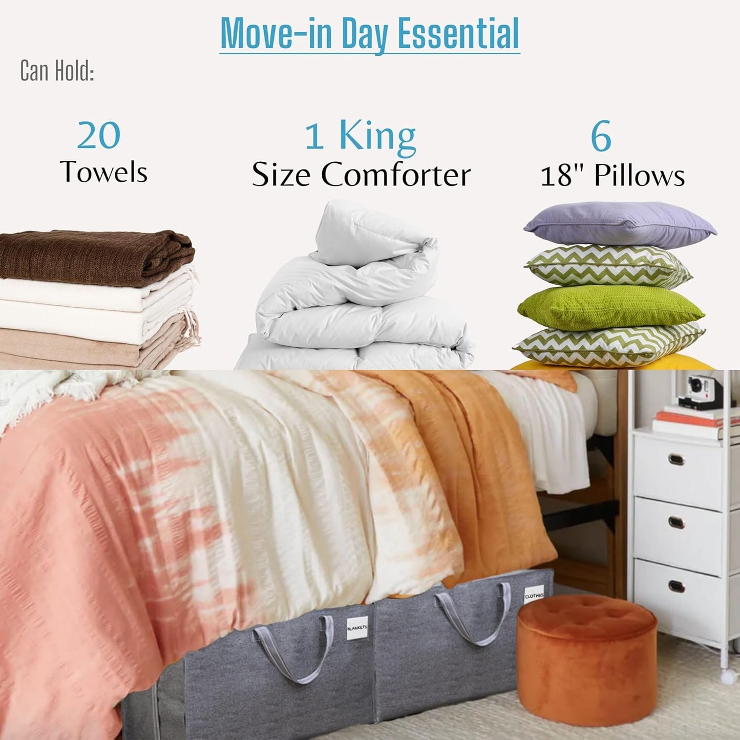 VENO 8 Pack Moving and Storage Bags, Heavy Duty, Alternative to Moving Boxes, Large Packing Totes Supplies for College Dorm Room with Zipper for Clothes, Wide Open Design (Dark Gray, 8 Pack)