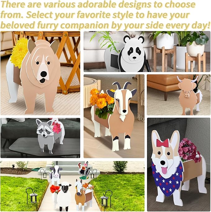 Raccoon Planter, Pet Shape Garden Pots Plant Pots for Indoor/Outdoor Gardens Decoration, Cute, Surprise Gifts/Souvenirs for Pet Lovers