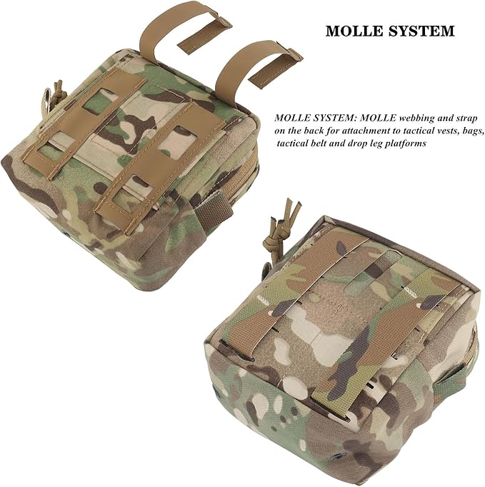 Tactical Molle Pouch Compact EDC Utility Gadget Pouch Waist Bags Sundries Storage Admin Organize Gear Gadget for Military Backpack Vest