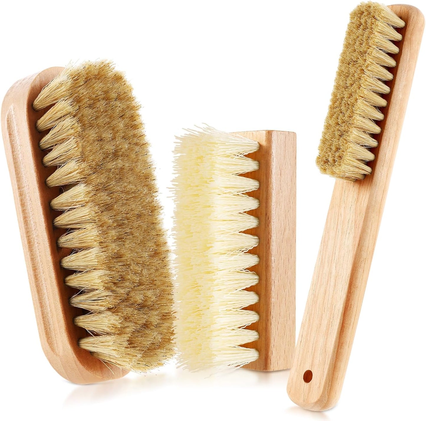 3 Pcs Wood Laundry Stain Brush Stain Remover Brushes with Boar Bristle Small Stain Brush for Clothes for Scrubbing Stains from Furniture Fabric Leather(3 Pcs F)