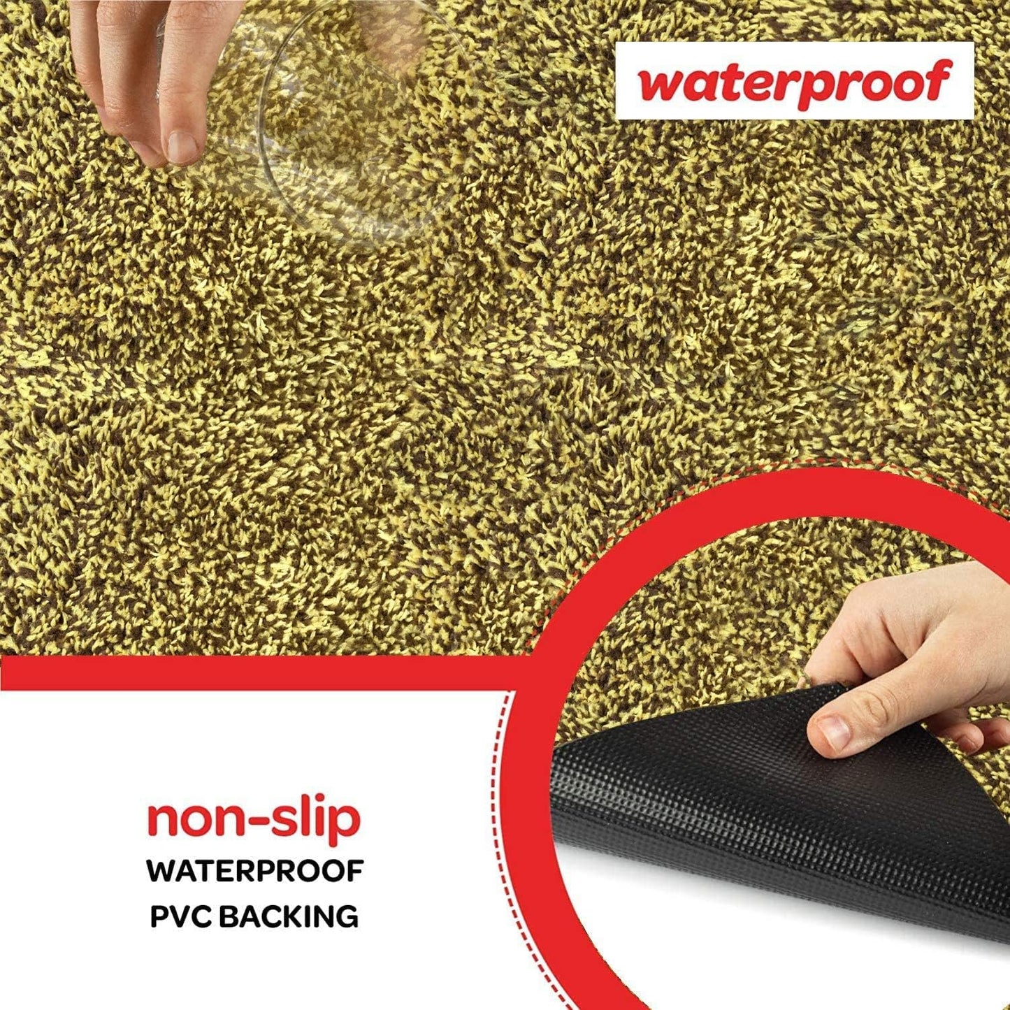 Premium Microfiber Indoor Door Mat – 24"x36" Washable Entry Mat, Non-Slip, Waterproof Backing, Super Absorbent, Low Profile Entryway Doormat for Indoor Entrance