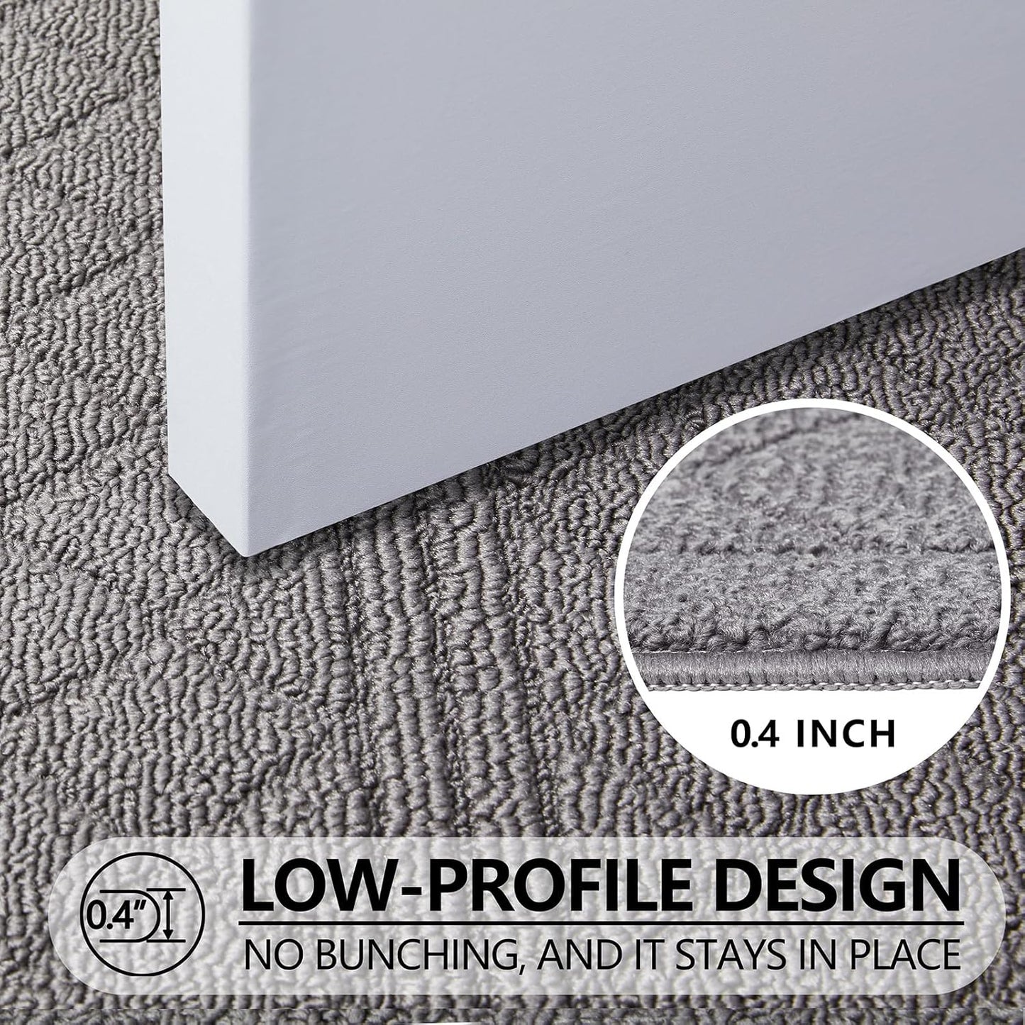 REFETONE Indoor Doormat, Front Back Door Mat 16"x24" Absorbent Rubber Backing Non Slip Door Mats, Low-Profile Resist Dirt Rugs, Machine Washable Door Rug Inside Floor Mat for Entryway, Light Grey