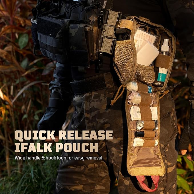 OneTigris IFAK Pouch - Large IFAK Molle Pouch Empty First Aid Bags Only Medical Trauma Kit Bag EMT Pouch MED Waist Bag for Outdoor