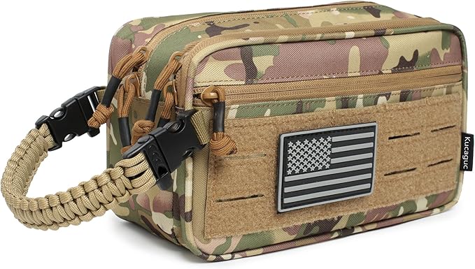 Tactical Toiletry Bag For Men with US Flag Patch - Tactical Molle Admin Pouch Hygiene Bag EDC Military Tool Pouches Small Dopp Kit Mens Shaving Kit Travel shower Bags(sc)