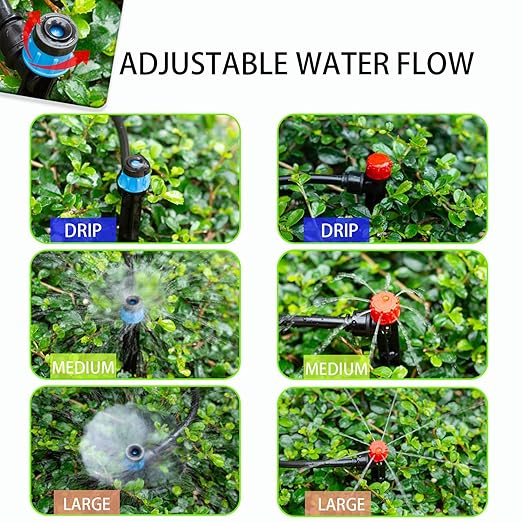 250ft Drip Irrigation Kit, Quick-Connect Plant Watering System for Greenhouse, Automatic Sprinkler System for Yard,Garden Watering Misting with Irrigation Tubing Adjustable Emitter Ground Stake