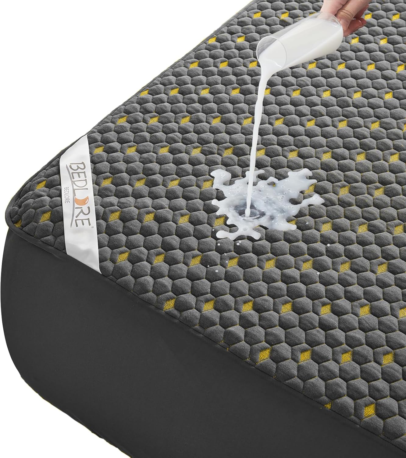 Waterproof Mattress Protector, Full Size Mattress Pad Fitted 6-15" Deep Pocket, 3D Air Fabric Double Bed Mattress Cover Noiseless Washable for College Dorm(Carbon Gray)