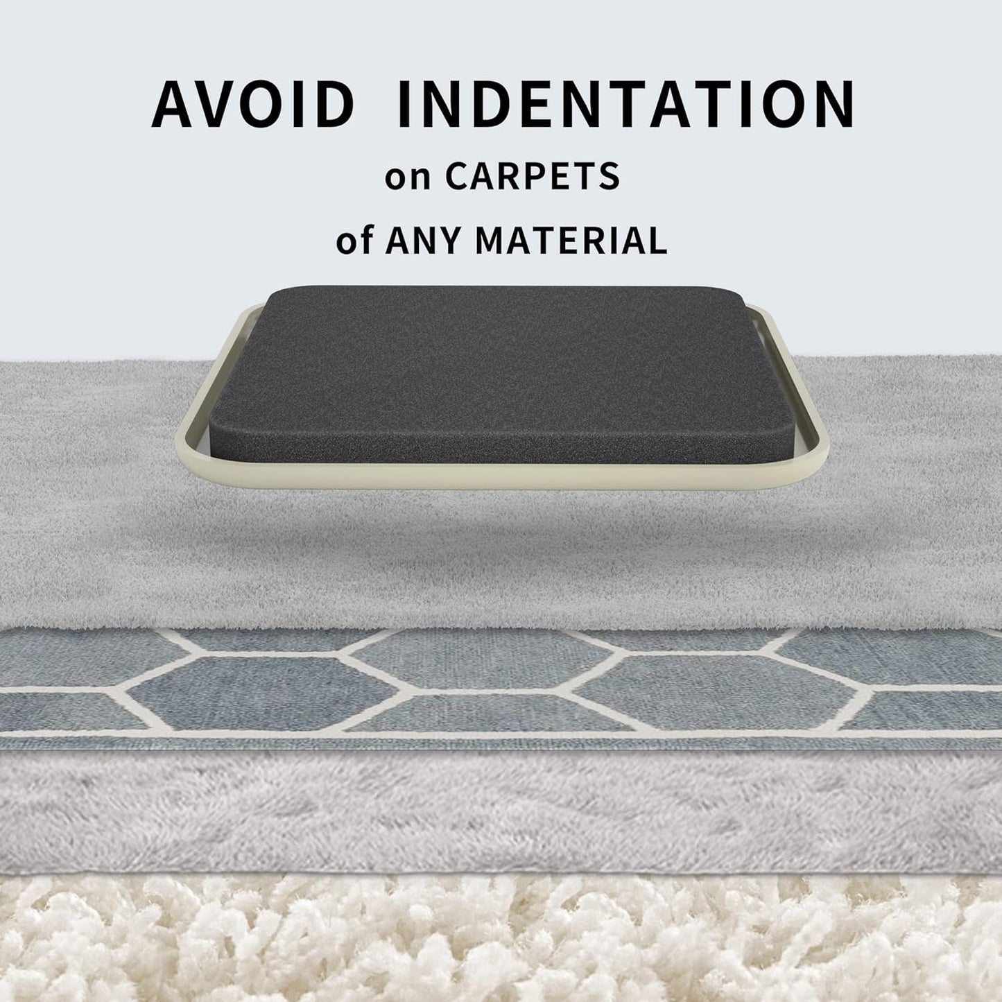 Yelanon Furniture Sliders, 8 pcs-4 3/4” Square Beige Furniture Sliders for Carpet, Heavy Duty Furniture Movers Sliders, Reusable Furniture Moving Pads, Floor Protectors for Carpet