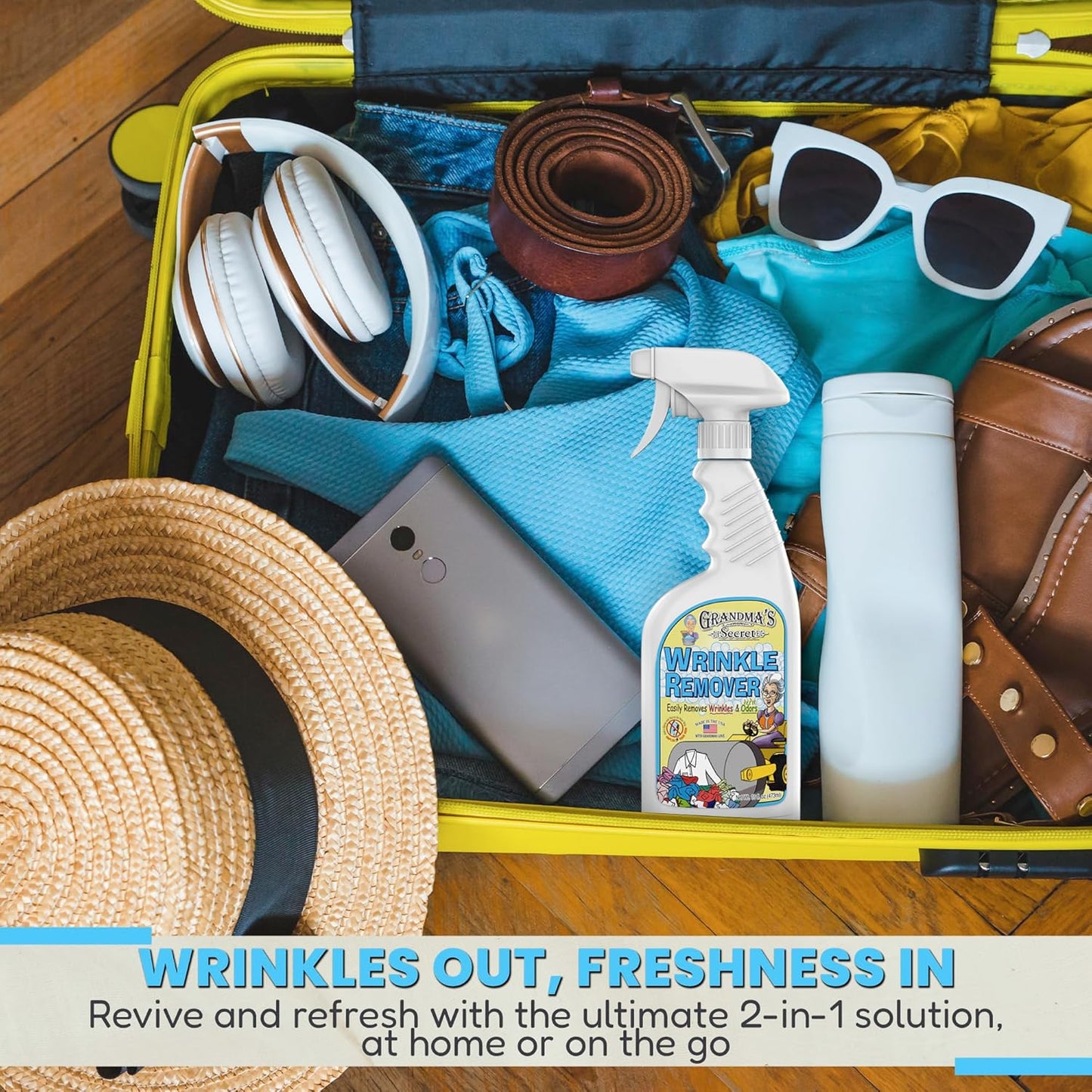 Grandma's Secret Wrinkle Remover Spray - Easily Removes Wrinkles & Odors - Wrinkle Release, Fabric Refresher Spray, Chlorine, Bleach and Toxin-Free - 16 Ounce, 3 Pack