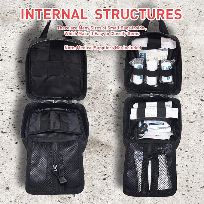 Medical MOLLE Tactical Pouch, EMT First Aid IFAK Rip-Away Utility Pouch for Camping Hunting Hiking Home Car and Adventures
