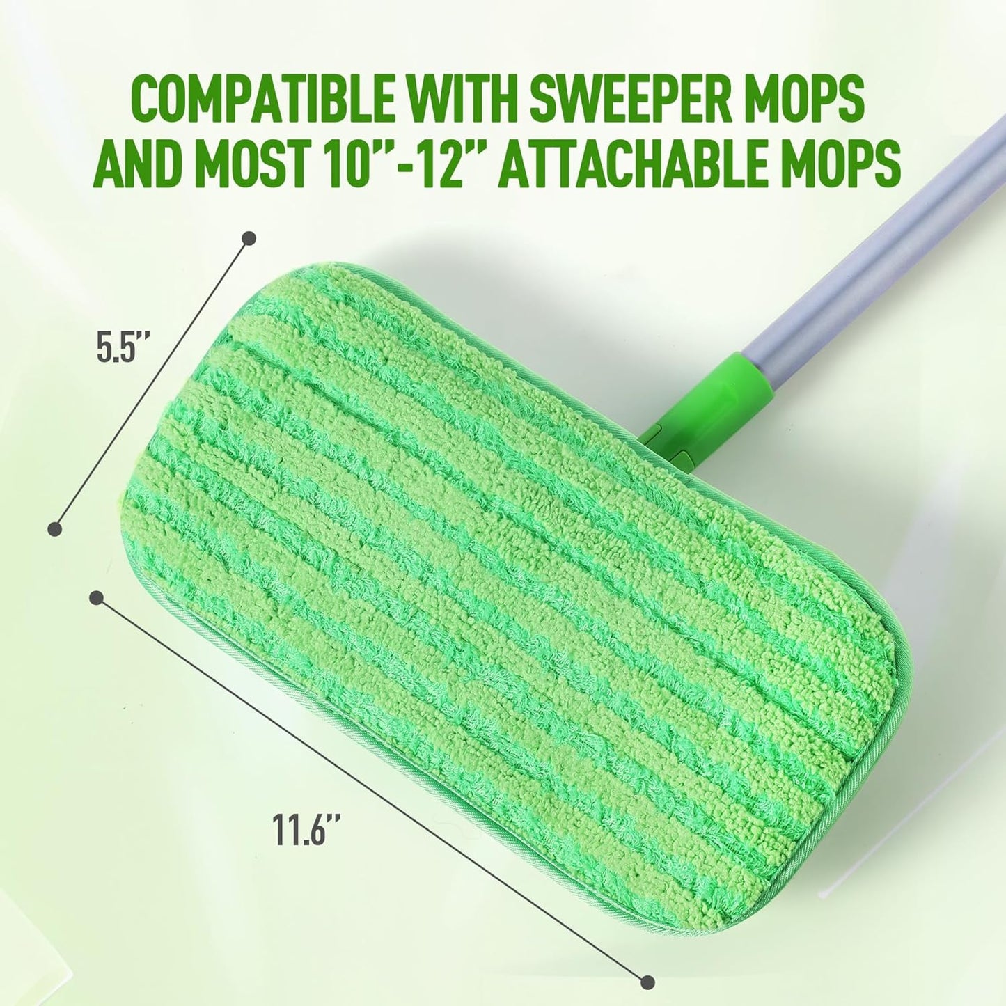 6 Pack Reusable Mop Pads for Swiffer WetJet Sweeper Mops, Microfiber Washable Floor Mop Refills Wet and Dry Use Replacement Pads for Hardwood, Tile, Laminate Floor Cleaning