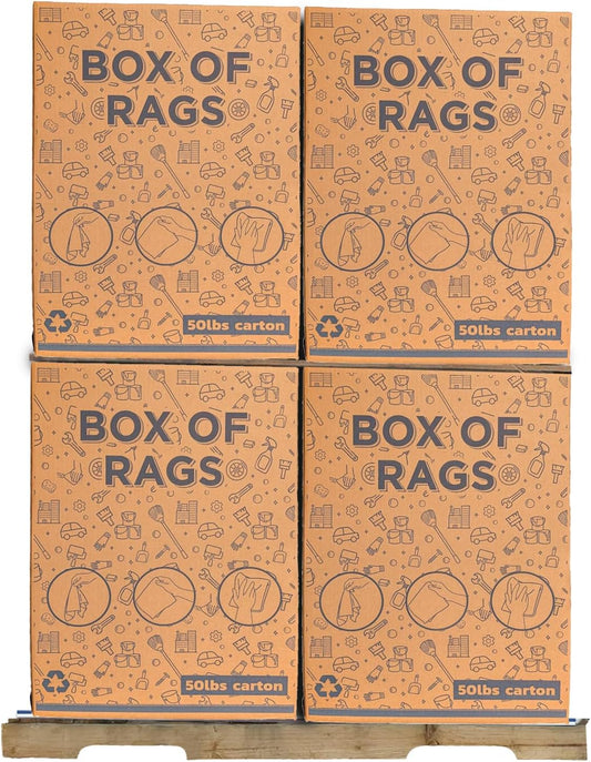 Premium White Knit (600 lbs. Pallet 12x50 lbs. Box of Rags) T-Shirt Cleaning Rags – White Cotton Rag for Cleaning, Staining, Oil, Grease & Dusting – Shop Rags Bulk for Multipurpose