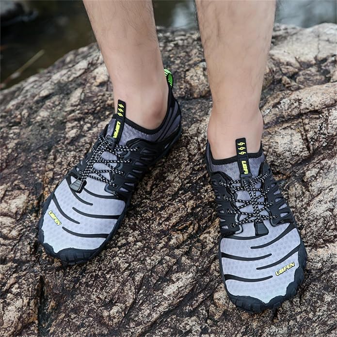 UBFEN Water Shoes Aqua Swim Shoes Mens Womens Beach Sports Quick Dry Barefoot for Boating Fishing Diving Surfing