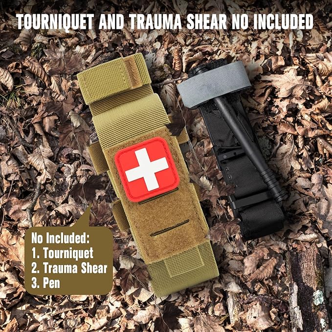 ZZY Tactical Tourniquet Pouch Holder, Molle Medical Shears Pouch EMT Scissors Bag Fit for Tourniquet, EMT Shears, Folding Knife, Outdoor Small Tool Bag Organizer