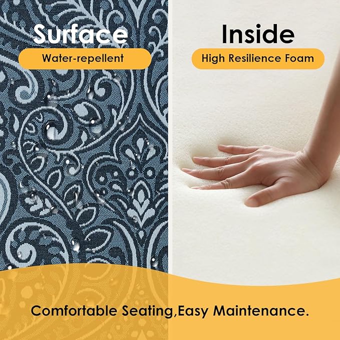 Outdoor Round Corner Seat Cushion, 17"x16"x2", Set of 4, Non Slip Seat Cushion Pads with Removable Cover for Patio Furniture, Garden Yard Lawn, Warm Taupe