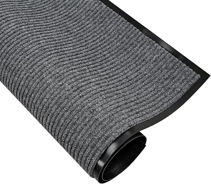 Profile Rubber Door Mat, 72x48inch, Heavy Duty, Entrance Doormat, Indoor and Outdoor, Waterproof, Easy Clean Shoe Scraper, Home Rug Welcome Mats for Entryway, Patio, Porch(Light Grey)