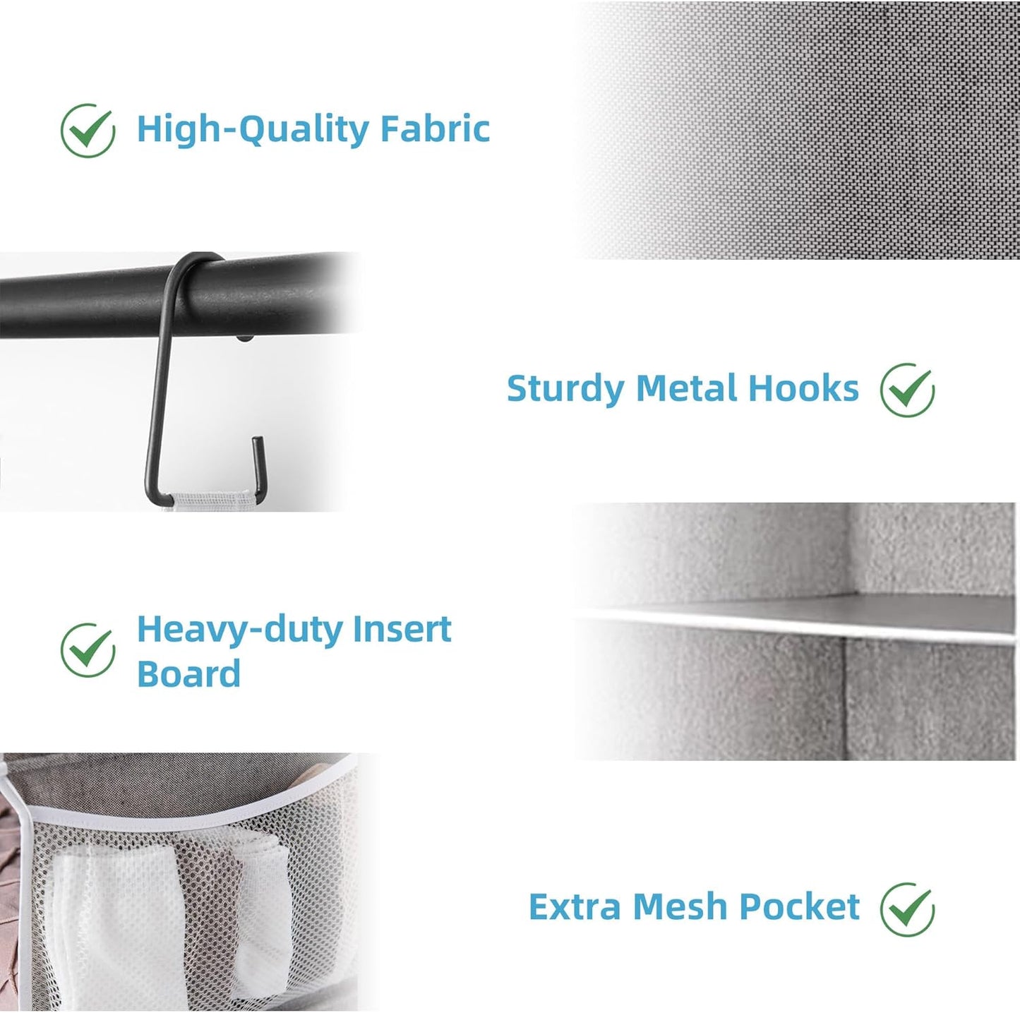 StorageWorks 6-Shelf Jumbo Closet Organizers, Two 3-Shelf Separable Hanging Shelves for Closet, 13" D x 15" W x 48 ¼"H，Gray