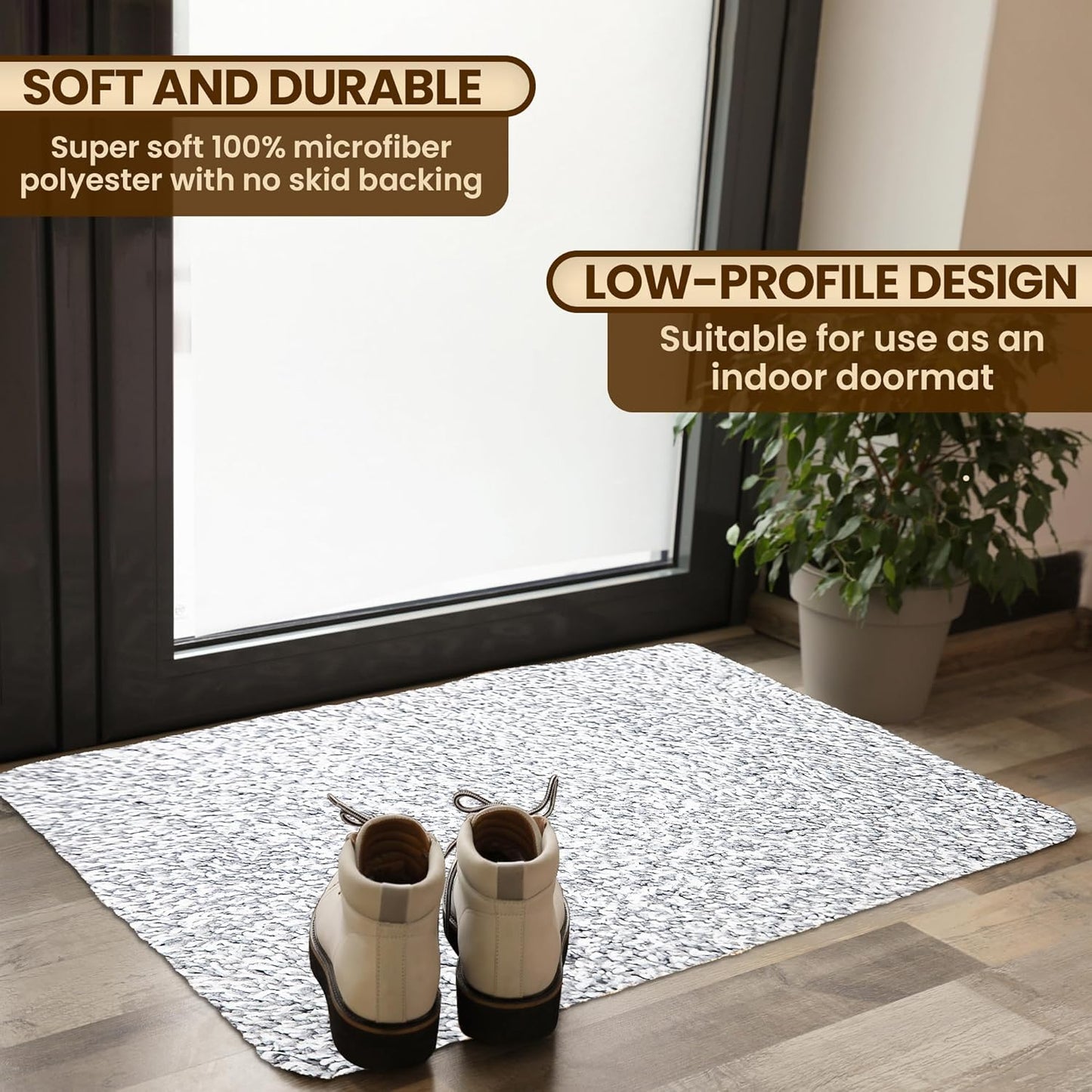 Premium Microfiber Indoor Door Mat – 32"x48" Washable Entry Mat, Non-Slip, Waterproof Backing, Super Absorbent, Low Profile Entryway Doormat for Indoor Entrance