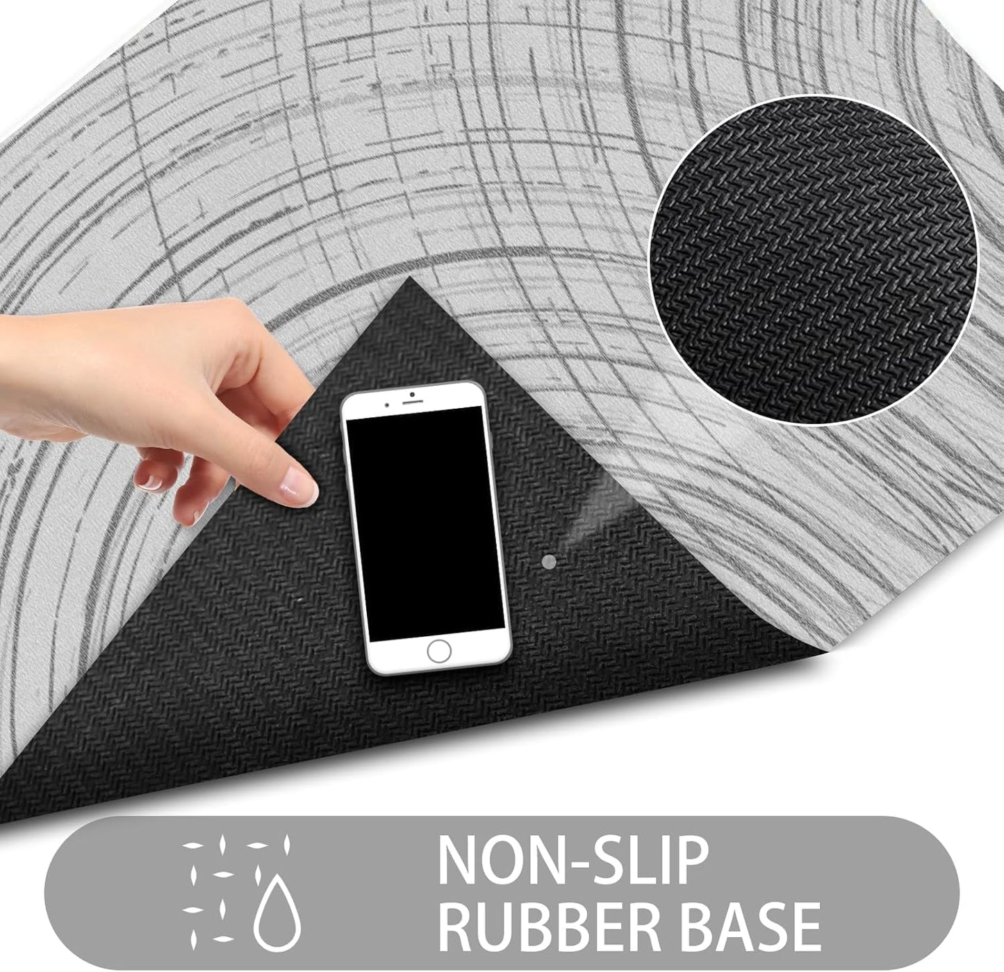 Ultra Thin Door Mat Indoor Entrance, 1/10 in Thin Door Mats for Inside Entry, Non-Slip Rubber Backing Washable Doormat, Fade Resistant, Absorbent, Low Profile Dirt Trapper, 35"X24"