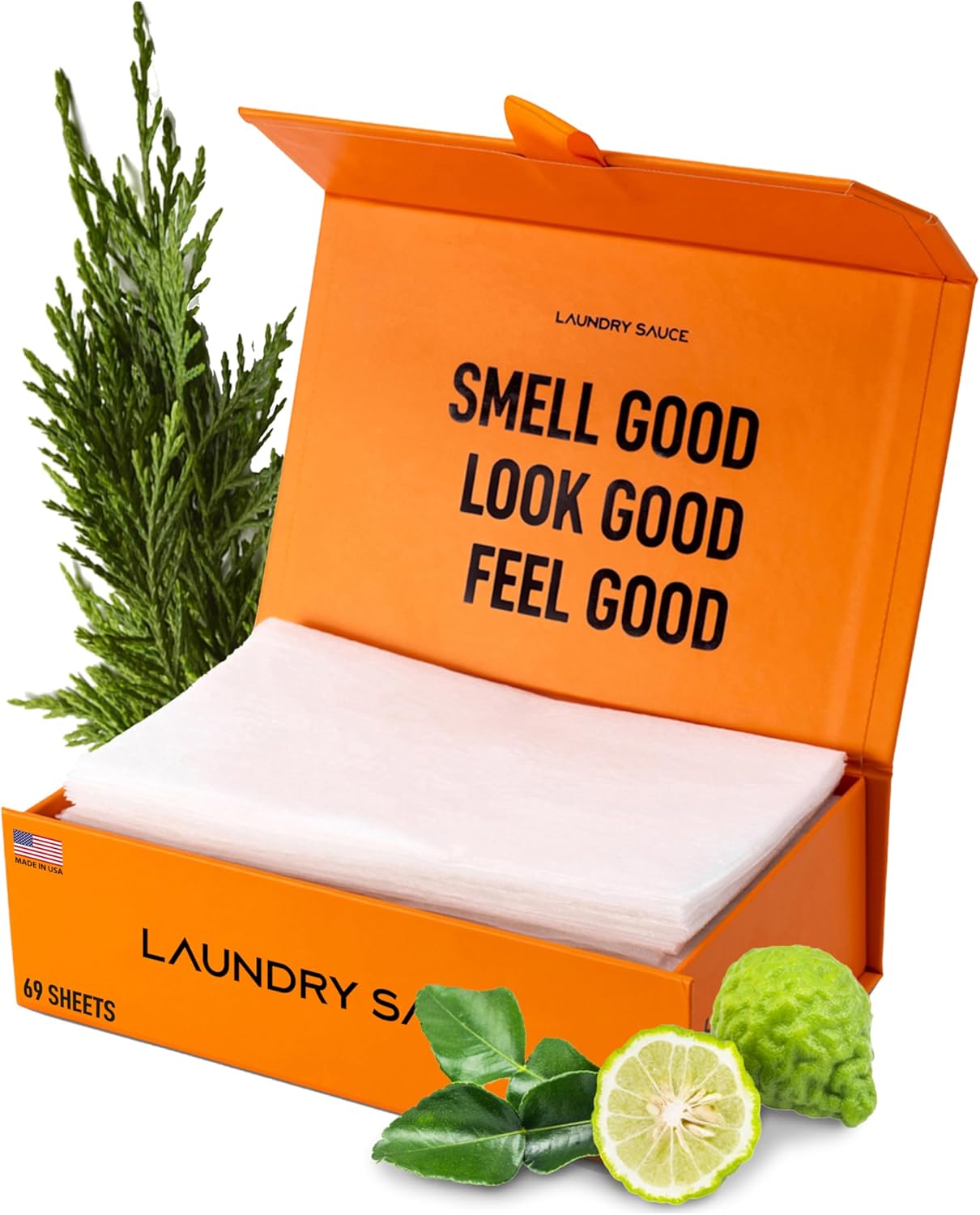 Laundry Sauce - Laundry Dryer Sheets (Italian Bergamot), Luxury Fragrance, Contains Essential Oils, Softens Fabric, Removes Static Cling, Eco-Friendly Packaging, Travel Friendly, 69 Count