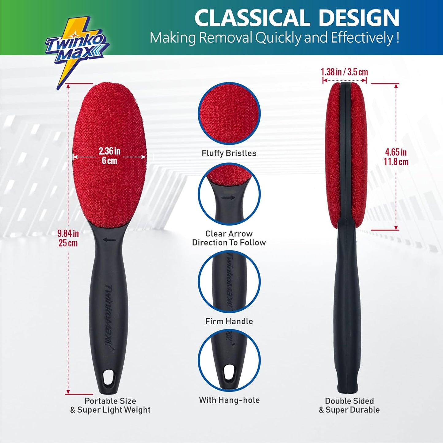 Lint Brush, Lint Remover, Pet Hair Remover, Clothes Brush, Magic Lint Remover Brush, Sheet and Carpet Cleaning Brush, 2-Sided and Reusable, No Need Lint Roller Refill.