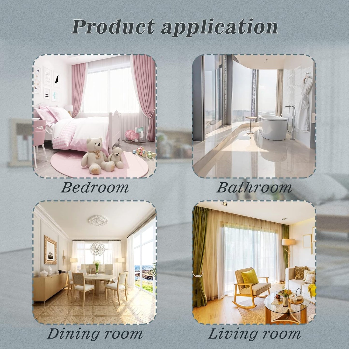 Hion Magnetic Curtain Tiebacks Grey 6 Pack, Curtain Tiebacks Buckles Holdbacks Holders Hooks Clip for Home Bedroom Office Decorative Thick or Thin Curtain