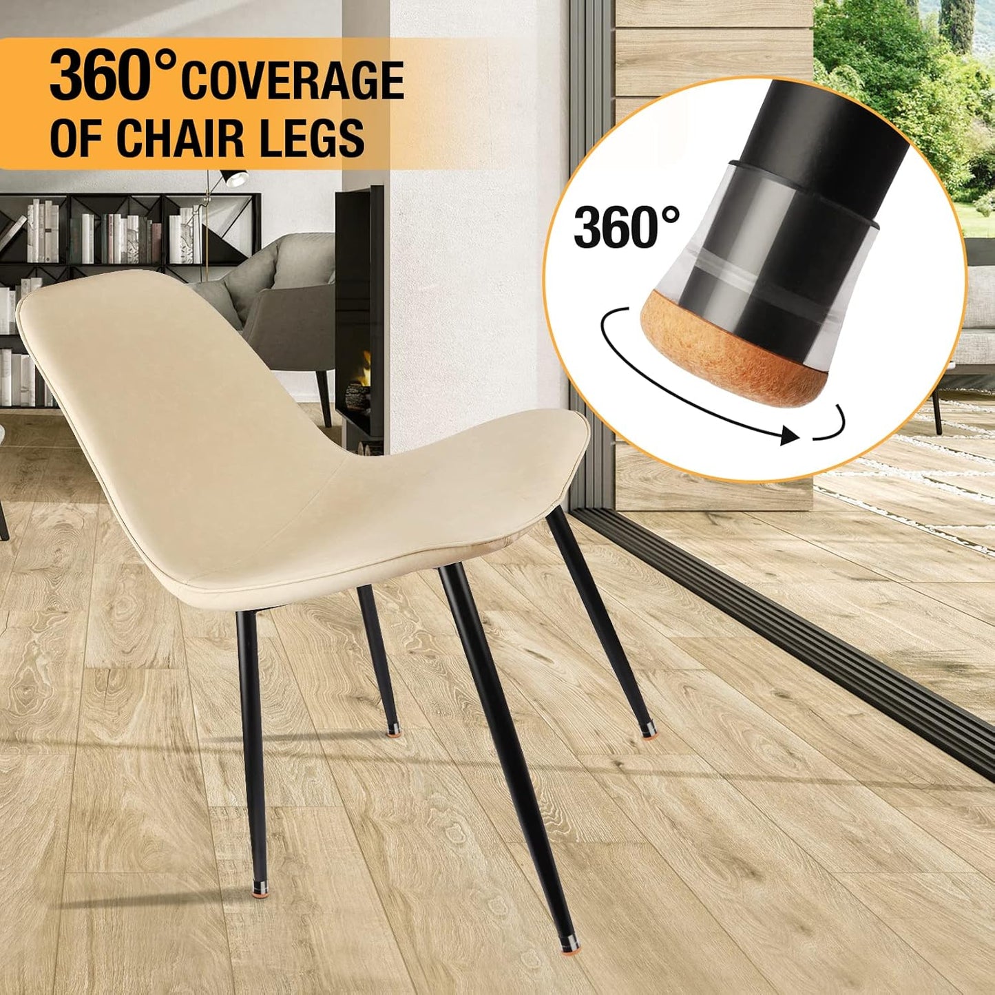 16 Pcs New Chair Leg Protectors for Hardwood Floors, Silicone Chair Leg Floor Protectors, Floor Protectors for Chairs, Chair Leg Caps Protect Wooden Floors from Scratching, Won't Tear