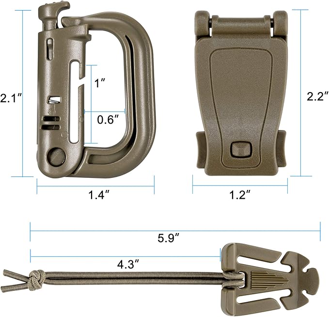BOOSTEADY 36PCS Attachments for Tactical Backpack Vest Belt,D-Ring Grimloc Locking Gear Clip, Web Dominator Elastic Strings, Strap Management Tool Buckle,Hydration Tube Clips,Key Ring,MOLLE Bag