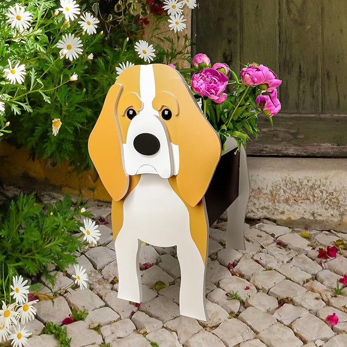 Beagle Dog Planter, Pet Shape Garden Pots Plant Pots for Indoor/Outdoor Gardens Decoration, Cute, Surprise Gifts/Souvenirs for Pet Lovers