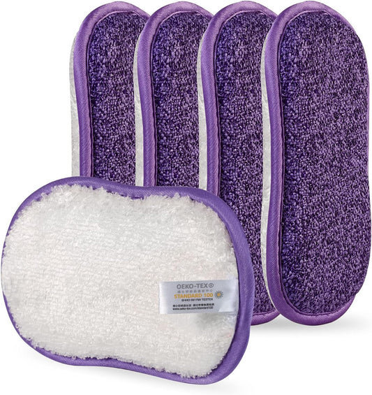 Kitchen Dish Sponge Scrubber Non Scratch, Dishcloth No Odor Reusable Washable Multipurpose Scrub Pads Sponges Heavy Duty for Dawn Dish Soap Cleaning of Sink Pans