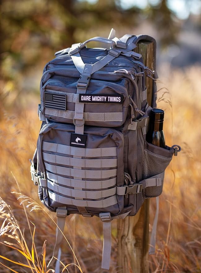 45L Elite Tactical Backpack | 3X Stronger Work & Military Backpack | Water Resistant and Heavy Duty | 3 Day MOLLE Bug Out Bag (Arctic Grey)