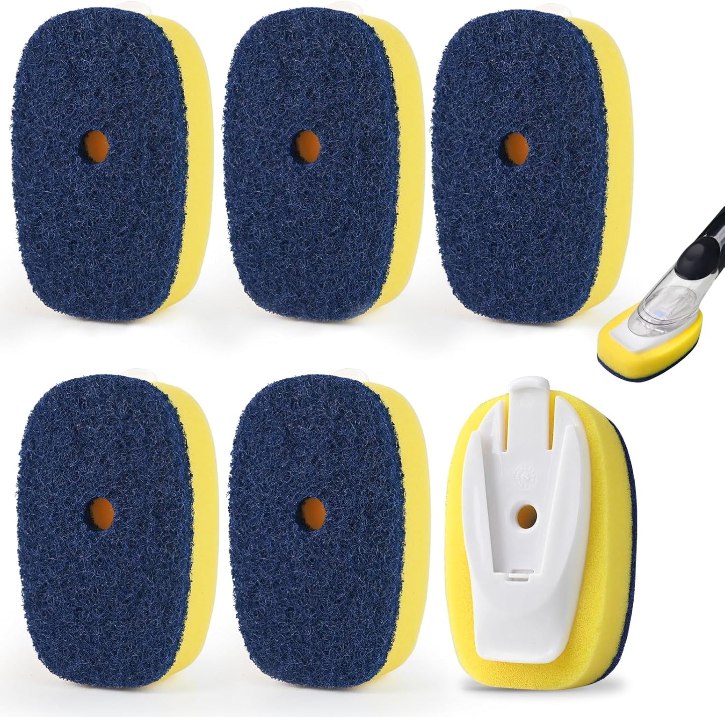 Sponge Brush Refills for OXO Dish Brush, 6 Pack Soap Dispensing Dish Refills, Scrub Replacement Head for Scrubber, Sponge Replacement Head Fits Soap Dispensing Handle