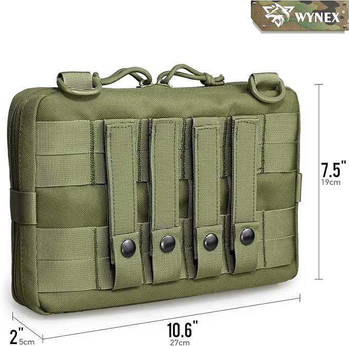 WYNEX Tactical Admin Molle Pouch, Medical EDC EMT Utility Bag Shell Design Attachment Pouches 1000D Nylon Hiking Belt Bags