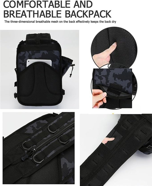 Tactical Backpack Medium EDC DayPack Military Molle Backpacks Bag Outdoor Rucksack for Fishing Hunting Camping (brown camo)