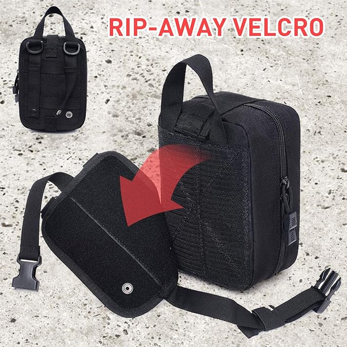 Medical MOLLE Tactical Pouch, EMT First Aid IFAK Rip-Away Utility Pouch for Camping Hunting Hiking Home Car and Adventures