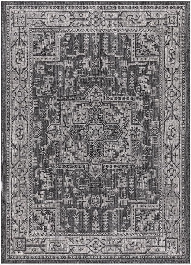 Keen Home Design Terrace Outdoor Area Rug - 5x8 Washable Indoor/Outdoor Rug for Patio, Kitchen, Balcony, Beach, Garden, Deck and Porch, Size: 5'3"x7'7"