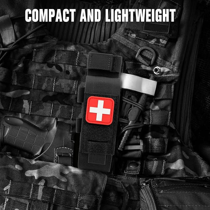 ZZY Tactical Tourniquet Pouch Holder, Molle Medical Shears Pouch EMT Scissors Bag Fit for Tourniquet, EMT Shears, Folding Knife, Outdoor Small Tool Bag Organizer