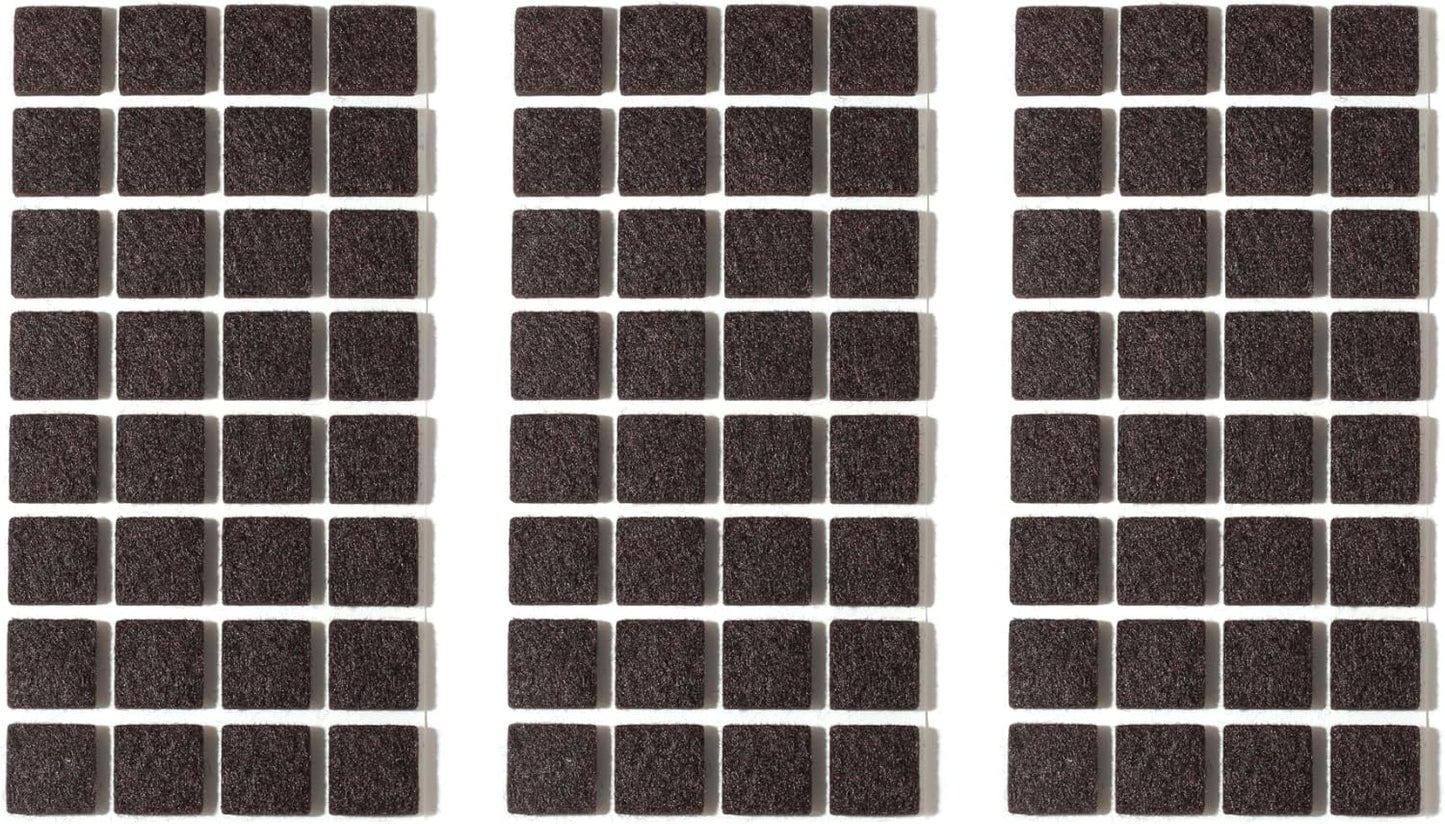 Furnigear Felt Furniture Pads for Hardwood Floors - Self Adhesive Chair Felt Pad, Floor Protector for Furniture Feet, Furniture Sliders Moving Furniture Smoothly, Anti Scratch 96 Pcs 3/4" Square Brown