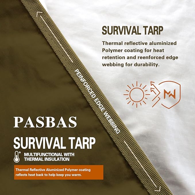 100% Waterproof Camping Shelter,Lightweight Bushcraft Emergency Tarp,70D Ripstop Nylon 10X10 ft Olive Drab Sun Shelter Backpacking Protable Can be Used with Car、Tent、Hammock in Hiking、Traveling、Garden