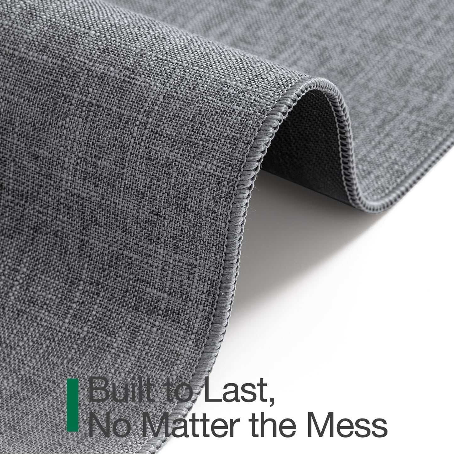 LUMI Ultra Thin Door Mat for Entryway, Low Profile Non Slip Rubber Backing Indoor Doormat, Easy Clean Welcome Entrance Mat for Inside House, Patio, Dark Grey 24"x36"