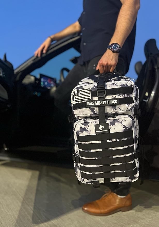 45L Elite Tactical Backpack | 3X Stronger Work & Military Backpack | Water Resistant and Heavy Duty | 3 Day MOLLE Bug Out Bag (Black Ice)