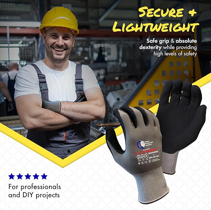 Quest Protective Apparel Cut Resistant Gloves - Puncture Resistant Cutting Gloves Work - Constructed with Graphene Technology