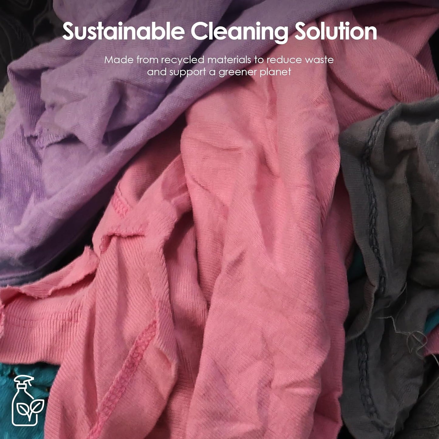 Huck & Terry Tshirt Bag of Rags Multicolored (1,000 LBS, 20x Bales), Cotton Blend, Paint Rags and Multipurpose, Kitchen, Auto, Staining Wiper, Shop Cloths Bulk, Lint Free Absorbent Washable, 20 Bags