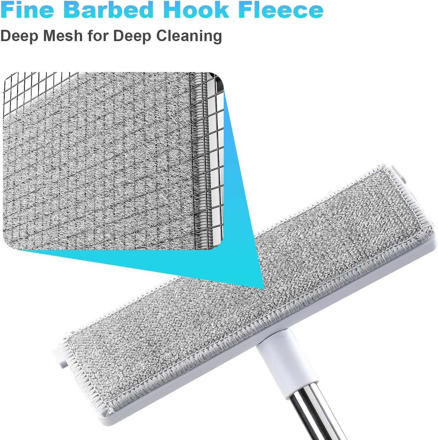 IMHO Mesh Screen Cleaner, Glass Wiper, Dust Paper Clip，3 in 1 Wet and Dry Screen Cleaner with Long Handle Wiper for Shower, Glass, Floor, Tile Walls, Car Windshield, White