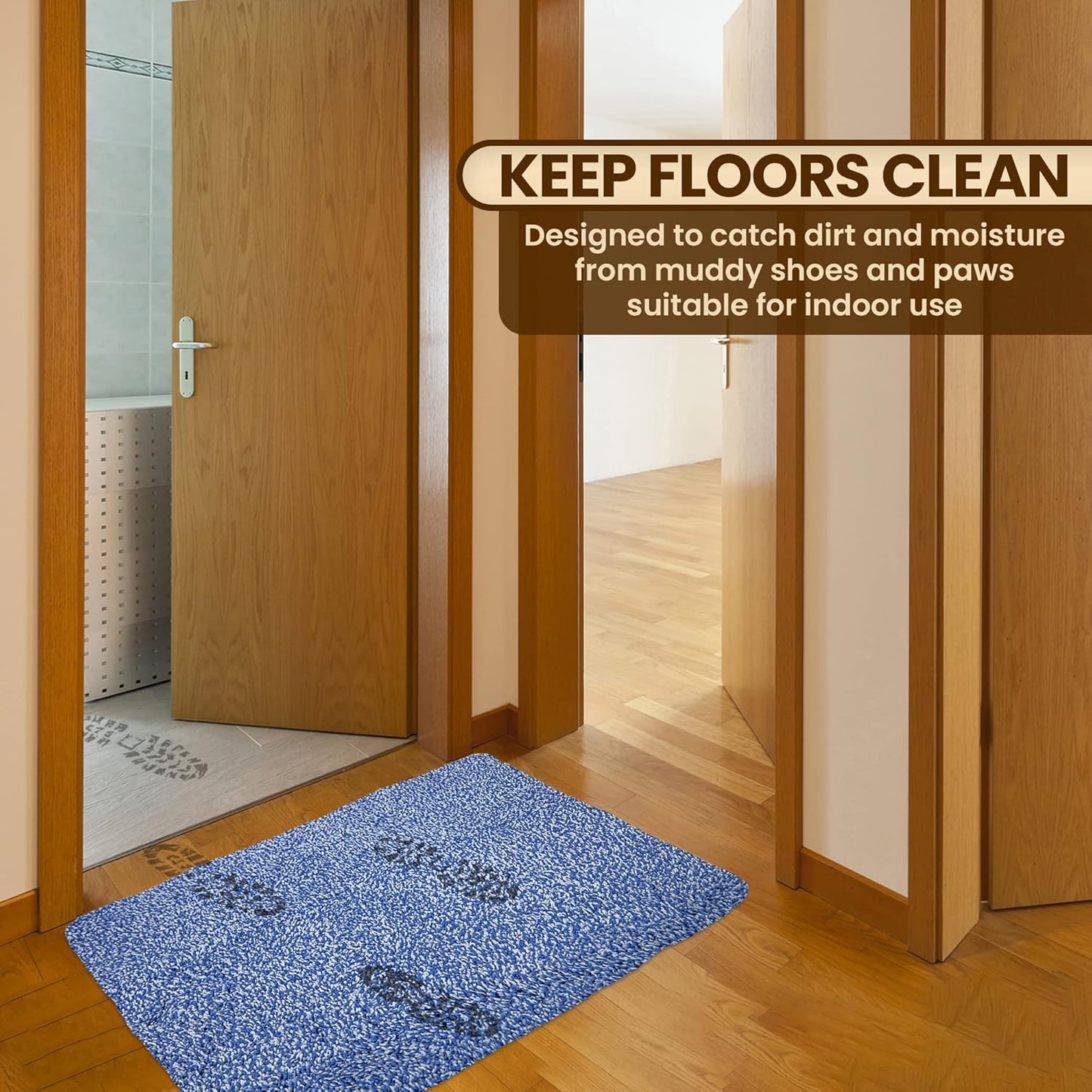 Premium Microfiber Indoor Door Mat – 24"x36" Washable Entry Mat, Non-Slip, Waterproof Backing, Super Absorbent, Low Profile Entryway Doormat for Indoor Entrance