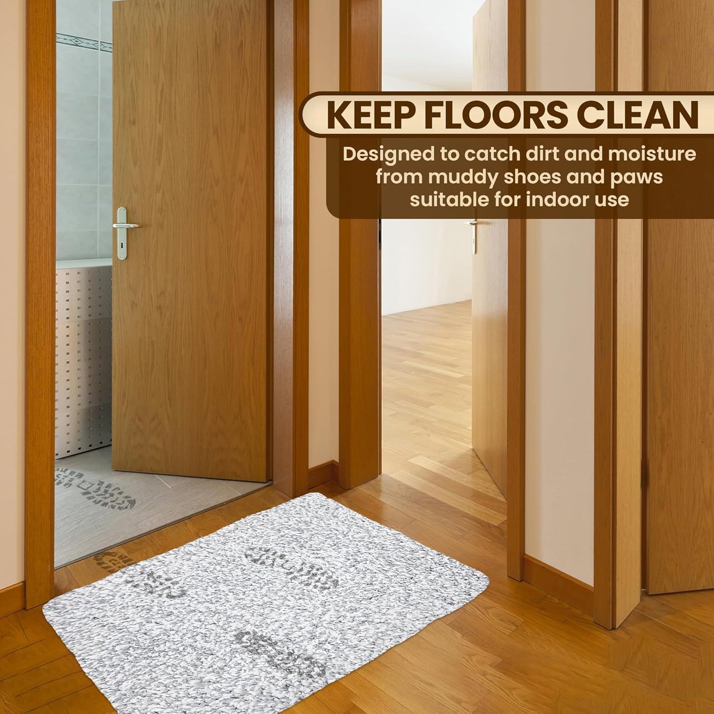 Premium Microfiber Indoor Door Mat – 24"x36" Washable Entry Mat, Non-Slip, Waterproof Backing, Super Absorbent, Low Profile Entryway Doormat for Indoor Entrance