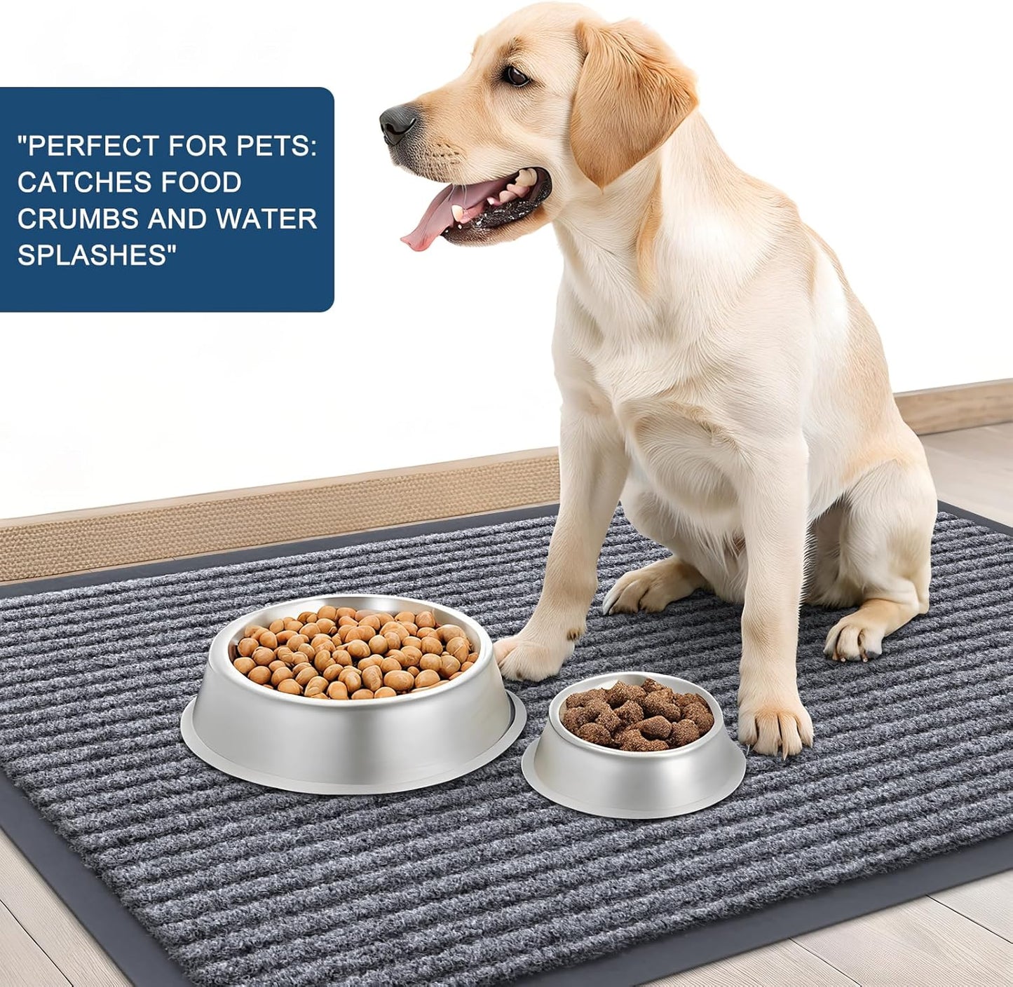 OLANLY Front Door Mat Indoor Outdoor Entrance, Waterproof Heavy Duty Doormat, Fade Resistant, Low Profile, Easy Clean Patio Porch Welcome Floor Mats for Entry, 71x23, Light Gray