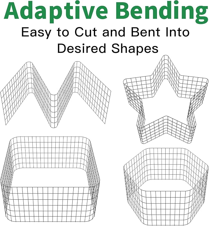 AMAGABELI GARDEN & HOME 24in(H)×50ft(L) Black Adaptive Bending Annealing Wire Mesh Welded Wire Fence for Outdoor Yard Greenhouse Plant Protection Poultry Netting